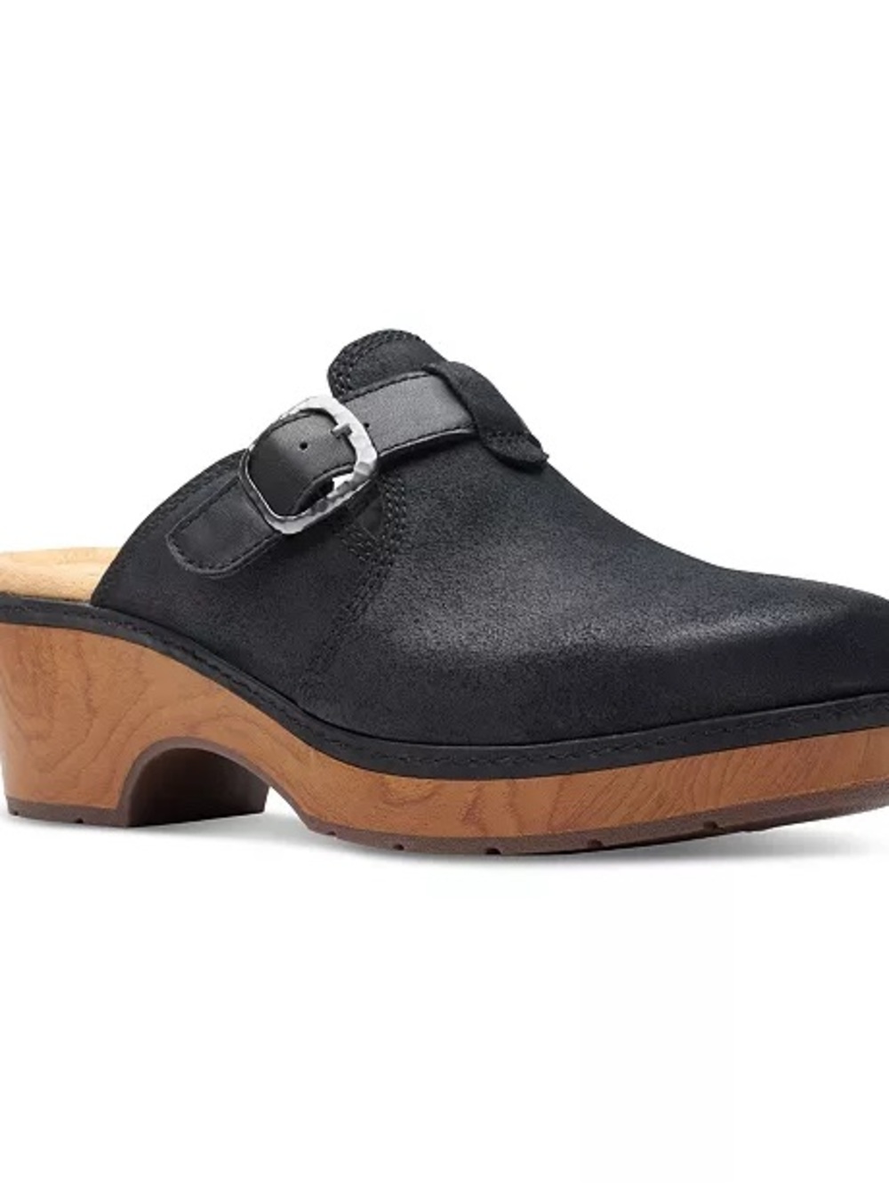Clarks Women's Paizlee Nora Slip-On Buckled Platform Clogs Black Size 7